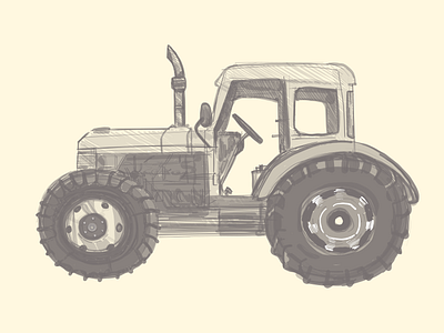 Tractor digital art digital painting drawing figma illustration