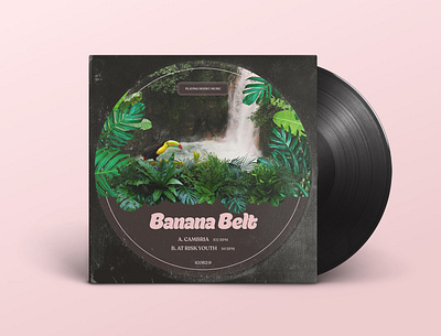 Music album artwork for Banana Belt "Cambria / At Risk Youth" album art artwork branding cover design graphic design identity music product typography ui ux web