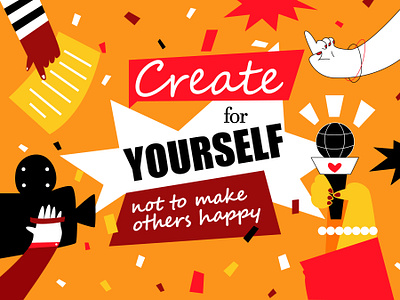 Self-doubt black branding create design digital illustration easy ilustrations graphic design illustration illustrator logo mike minimal illustration red self ui vector web yellow