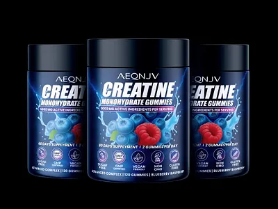 Creatine Monohydrate Gummies Label & Packaging Design bottle label design creatine monohydrate creatine supplement gym supplement label label design medicine medicine label design medicine packaging medicine packaging design packaging packaging design product design product packaging supplement supplement label supplement label design supplement packaging supplement packaging design