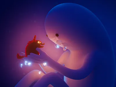 Snow Golem 3d animation character illustration stylized