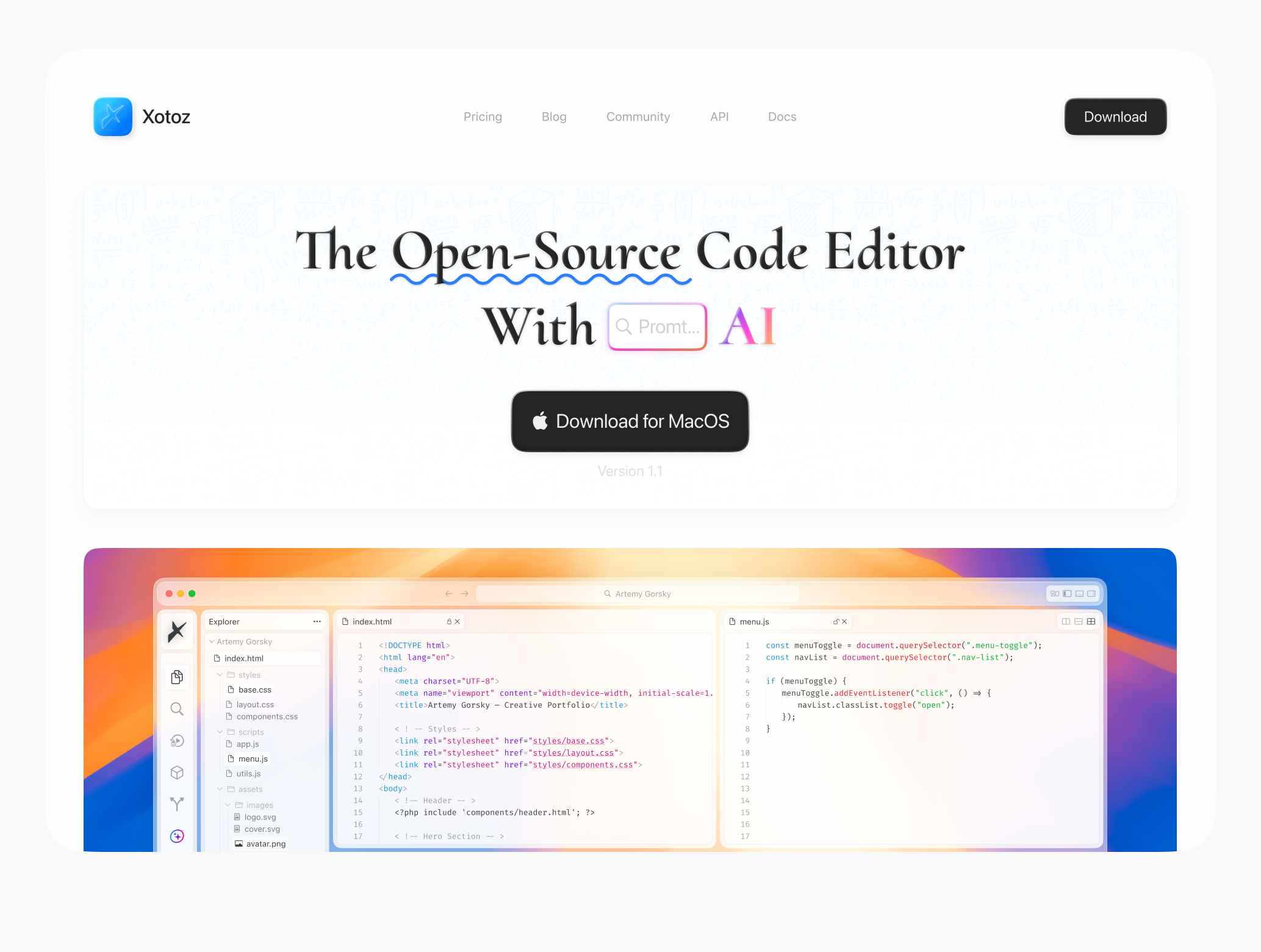 Landing page ai branding code code editor design graphic design illustration interface deisgn logo ui