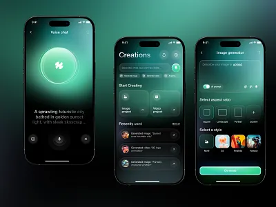 Echo - An AI-powered video generation App afterglow ai app design clean dark minimal mobile mobile app platform ui video ai video editor