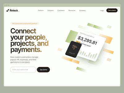 Reteck - webdesin brand branding design digital finance hero illustration inspiration landing landingpage product ui uiux web webdesign