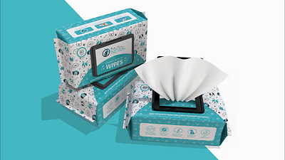 Pet Wipes - Pouch Packaging Design 3d box label design box design box packaging design brand identity branding creative design graphic design illustration label design logo pet packaging design pouch design professional typography wet tissue wipe wipe pouch design wipe pouch packaging
