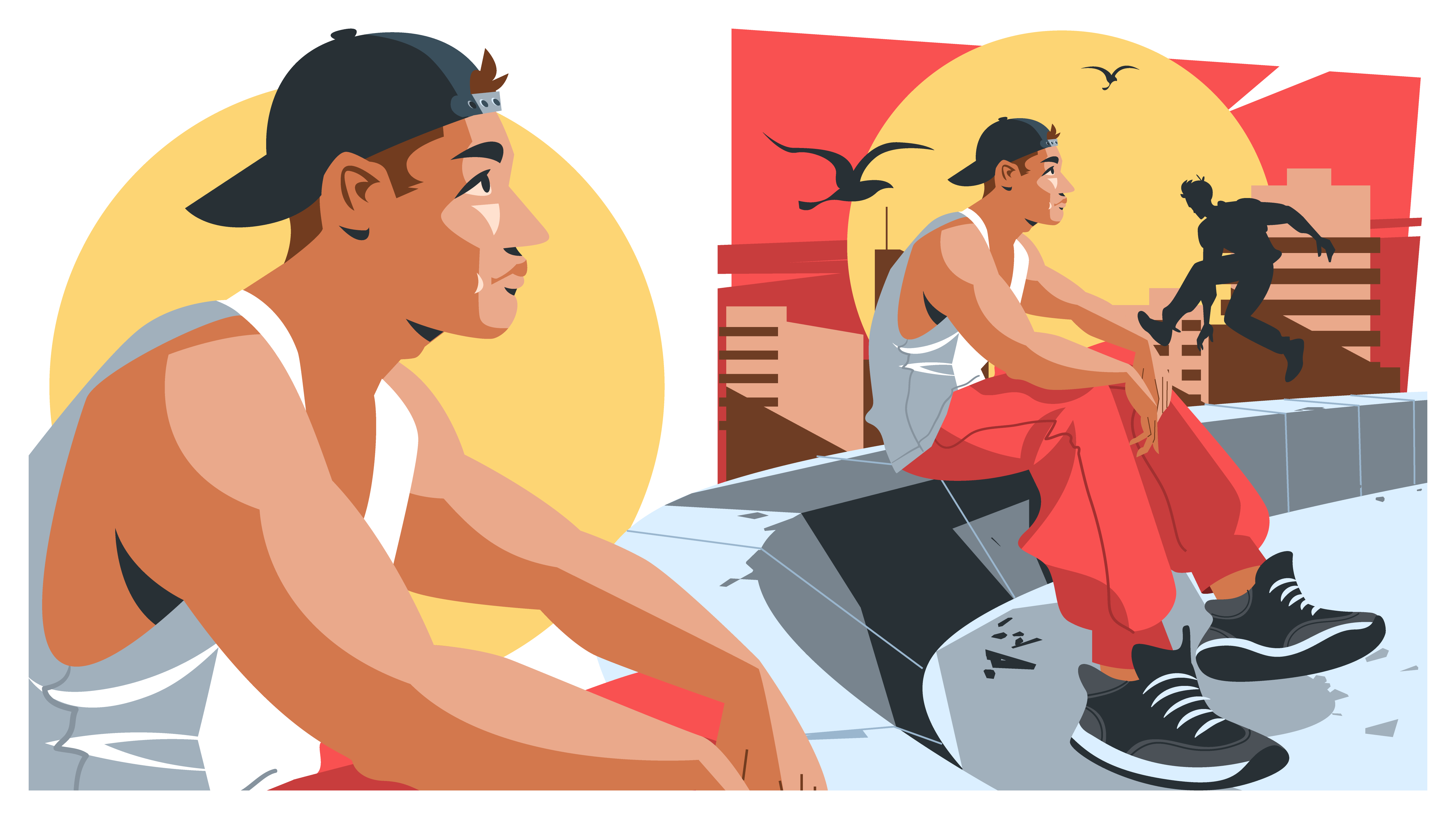 Man on The Top design graphic design illustration vector