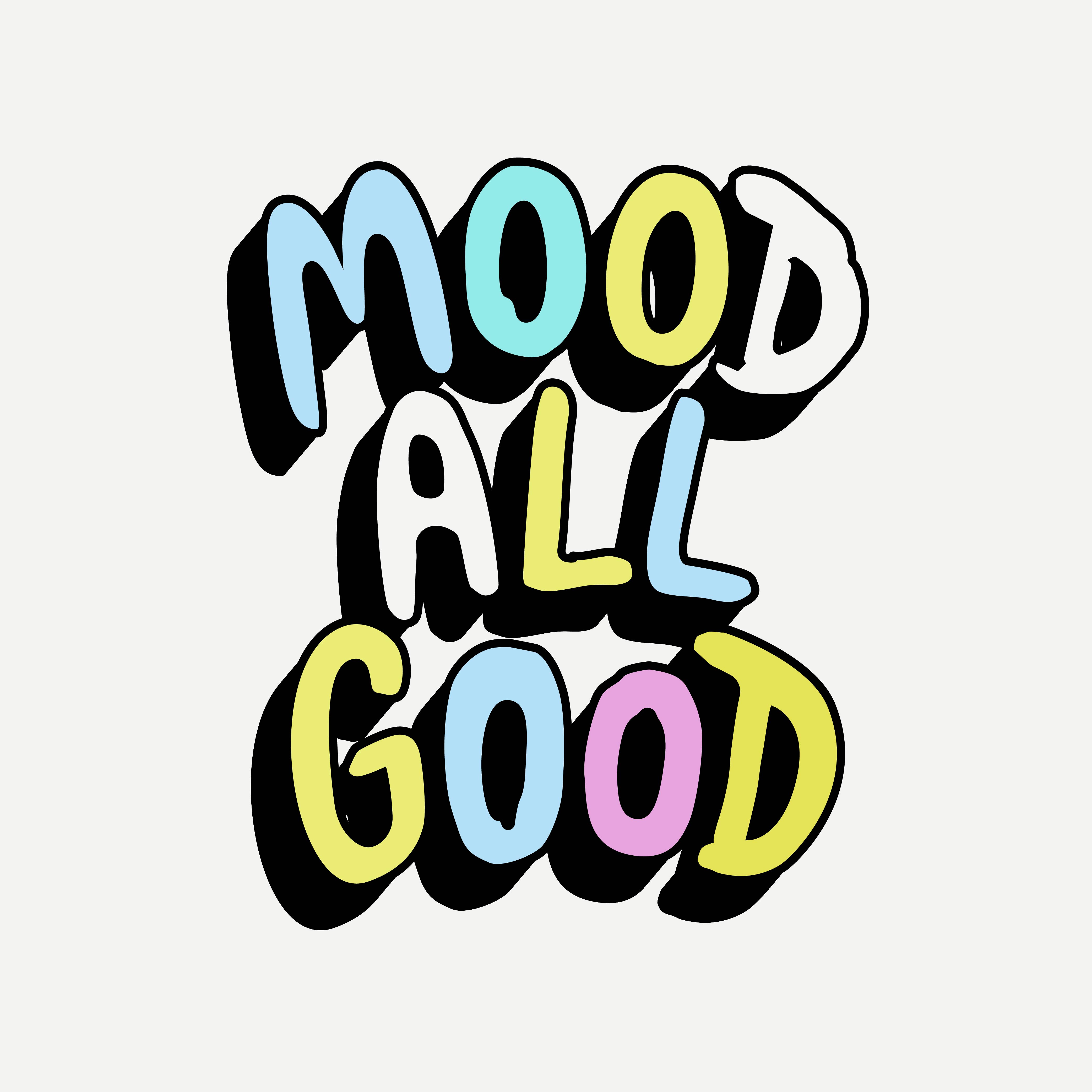 Lettering Design - Mood All Good brand identity custom typography customtype design graphic design hand drawn hand lettering lettering lettering design logo logo design logotype minimal logo tshirt design typo typography vector illustration virtual art