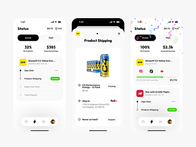 T. app chart design loading mobile progress stats tab ui ux