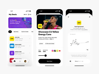 T. app cards ios mobile signature social undo video