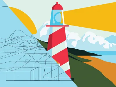 Lighthouse outlines illustration illustrator light house outlines the creative pain vector