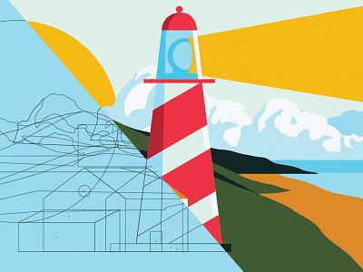 Lighthouse outlines illustration illustrator light house outlines the creative pain vector