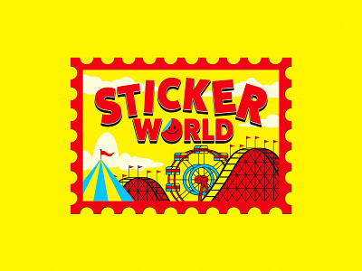 Sticker World stamp illustration illustrator stamp the creative pain vector