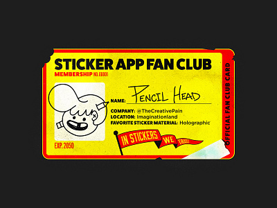 Sticker App fan club card fan club illustration illustrator sticker app the creative pain vector