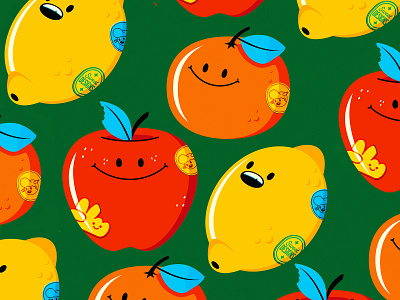 Fruit Friends branding fruit illustration illustrator the creative pain vector