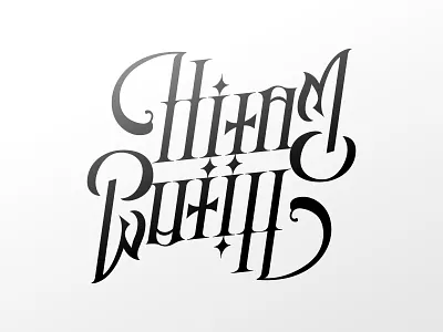 Ambigram Hitam (Black) & Putih (White) ambigram black and white blackletter branding design font gothic graphic design illustration lettering logo tattoo