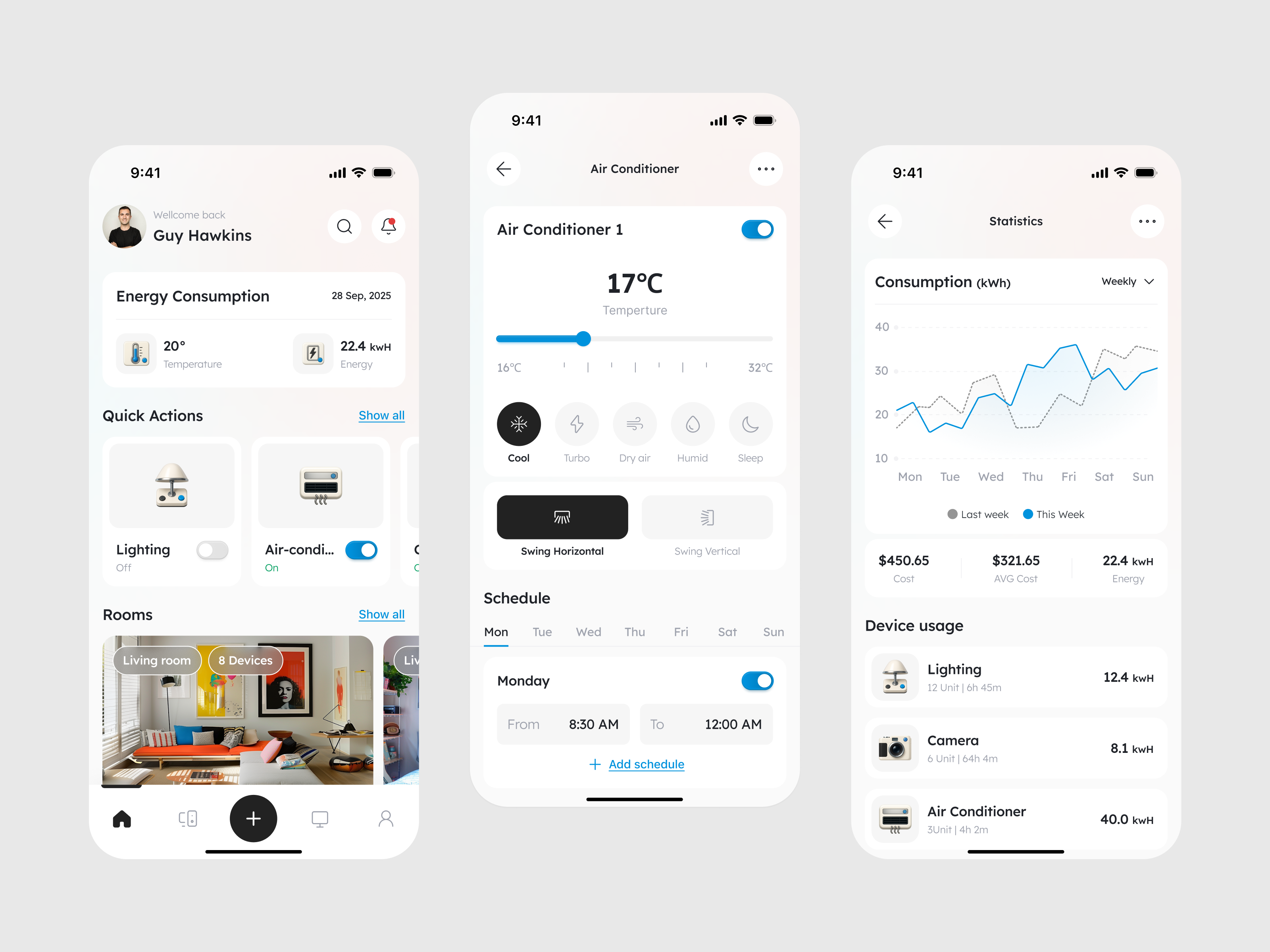 Nexora - Smart Home Control App clean design figma minimalist mobile app smart home ui uiux ux