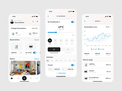 Nexora - Smart Home Control App clean design figma minimalist mobile app smart home ui uiux ux