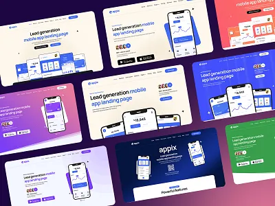 APPIX - Mobile App Landing Page Responsive HTML Template creative freelance designer landing page ui ui designer