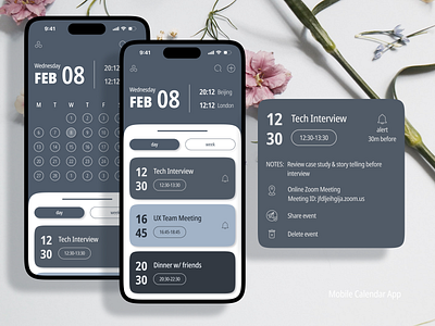 Daily UI #038 - Calendar (App) appdesign calendar dailyui figma interactiondesign uidesign visualdesign