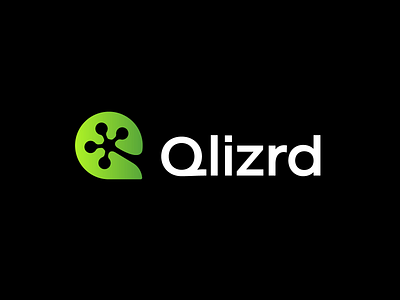 Lizard + Q letter logo animal brand branding creative logo design frog icon identity lizard logo logo design logo designer mark modern logo negative space logo q letter qlizard symbol tech logo technology branding