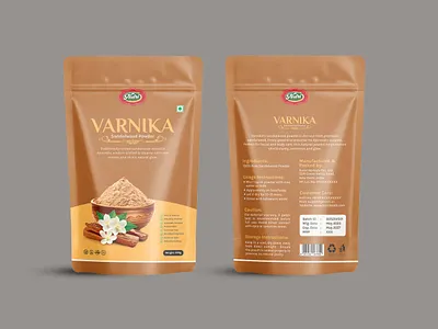 Ayurvedic Sandalwood Powder Pouch Packaging Design (Unused) ayurvedic beauty products box design brand identity branding cosmetic packaging foil pouch graphic design herbal label design natural organic packaging packet design pouch packaging design powder product packaging sandals skincare traditional