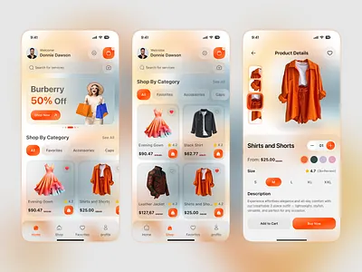 Fashion E-commerce App UI Design app app design design e commerce figma interface ios mobile app mobile ui online shop online store product card product design shopping ui design ux design