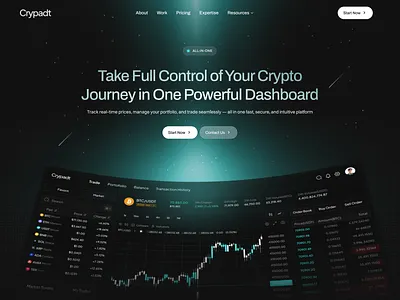 Crypadt's - Hero Section Exchange Crypto bitcoin blockchain blockchaindesign crypto crypto website cryptocurrency dark style dashbord digital wallet ethreum exchange fintech ui light style saas saas design trading ui web3 web3design website