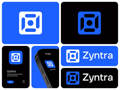 Zyntra – Digital Innovation App Logo Design abstract logo app logo brand identity branding corporate logo crypto logo design fintech logo futuristic logo innovative logo logo logotype minimalist logo modern logo networking logo saas logo tech startup logo