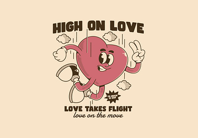 Red heart mascot character love illustration