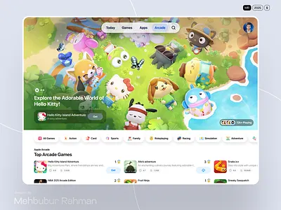 App Store Redesign – Arcade Section solve UX of App Store app concept design app store app store design app store redesign apple design system arcade ui concept category navigation clean interface game discovery ui game store human interface guidelines ios app design mehbubur rahman minimal product ui modern ui layout play store design store interface ui critique ui ux design ux improvement