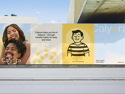 Calyora – Wellness Brand Concept brand brand identity branding design graphic design healtcare health holistic logo logo concept mindfullness minimalist modern modern logo nature wellness wellness brand identity yellow