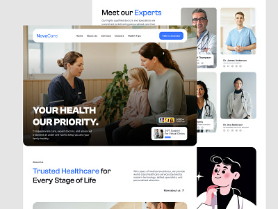 Medicia Health – Modern Medical Website Design clinic website template doctor appointment doctor website health saas health saas platform health wellness healthcare healthcare landing page healthcare ui kit mahdi pixels medical services design modern medical website product ui ux for clinics website design