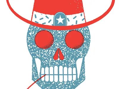 Howdy. adobe illustrator cowboy editorial editorial illustration illustration kern club skull texture vector