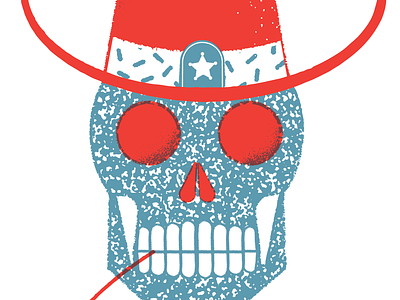 Howdy. adobe illustrator cowboy editorial editorial illustration illustration kern club skull texture vector