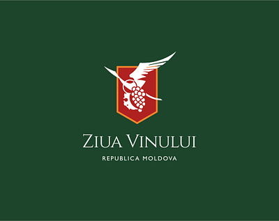 Stork and grape wine logo bird branding crane emblem festival flight flying grape lockup logomark logotype shield stork vine wine wine label wine logo