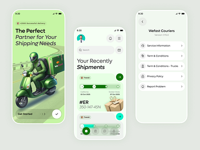 Courier App UI Design app design courierapp courierappui courierdeliveryapp courierredesign delivery app deliverytrackingui ios mobile app mobile app design ondemandsolution parcel delivery app parceltrackingui shippingappdesign smartcourierapp trackingappui uidesign uix