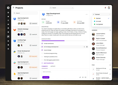 Project Details Page client managment dashboard details project project details project list trand ui ux