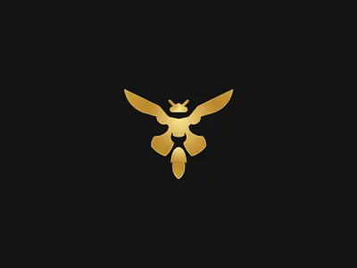 Royal Lion bee logo unused for sale abstract bee branding crown elegant gold hybrid illustration insect lion logos mammal mascot premium royal strong teamwork wild wings