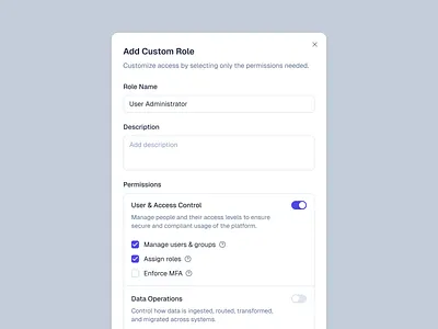 Add Custom Role Modal add modal custom rule design dialog form modal modal form modal ui modals pop up popup rule ui ui design uiux