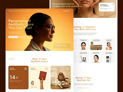 CosmetiQ - Dermatology Clinic Website Design beauty beauty therapy cosmetics cosmetology dermatologist dermatology dermatology clinic dermatology consultation facial therapy healthcare healthtech landing page medical website medicine skincare clinic skincare solutions skincare website treatments website design wellness website