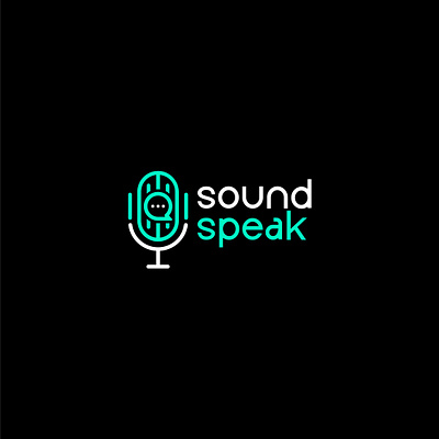 “Sound Speak” Minimal Logo — Mic & Chat Bubble brand identity branding design design logo flat graphic design icon illustration line line art logo logo design logos logotype minimal modern timeless ui unique