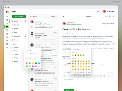 Client Email Page ai email client details page client mail client managment client project dashbaord dashboard email modern dashbaord ui ux