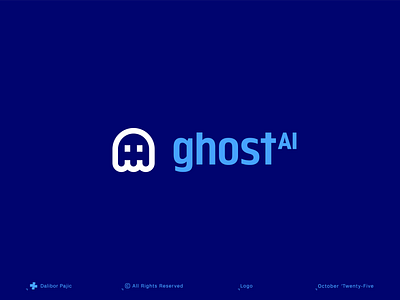Ghost AI logo artificial intelligence brand branding clean coding data digital geometry graphic design hide invisible logo minimal modern new specter surveillance technology visual identity