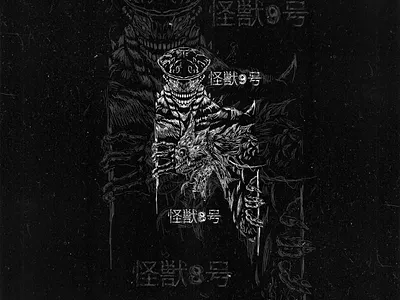 KAIJU NO 8 VS KAIJU NO 9 anime black darkart kaiju kaiju no 8 kaiju no 9 monster symbol