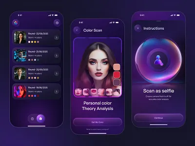 AI-Powered Color Analysis App ai ai app design ai color app app design artificial intelligence color analysis color app color detective color picker app fucturestic app minimal design mobile app mobile app ui mobile ux