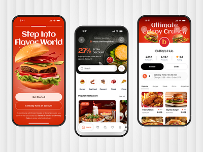 Food Delivery App UI Design app design delivery service ecommerce food food app food app design food app ui food delivery food delivery app food delivery application food delivery service food order mobile mobile app mobile app design restaurant restaurant app ui