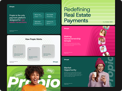 Pitch deck for a real estate payment platform fintech outcrowd payment pitch deck presentation promo real estate ui web web design webflow