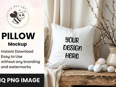 Easter Pillow Mockup Design No - 015 bunny pillow design easter mockup easter pillow mockup pillow pillow