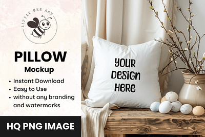 Easter Pillow Mockup Design No - 015 bunny pillow design easter mockup easter pillow mockup pillow pillow