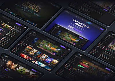Live Streaming App Platform branding creative dashboard design game gaming gaming website landing page logo platform player streaming streaming platform twitch ui ux web app website